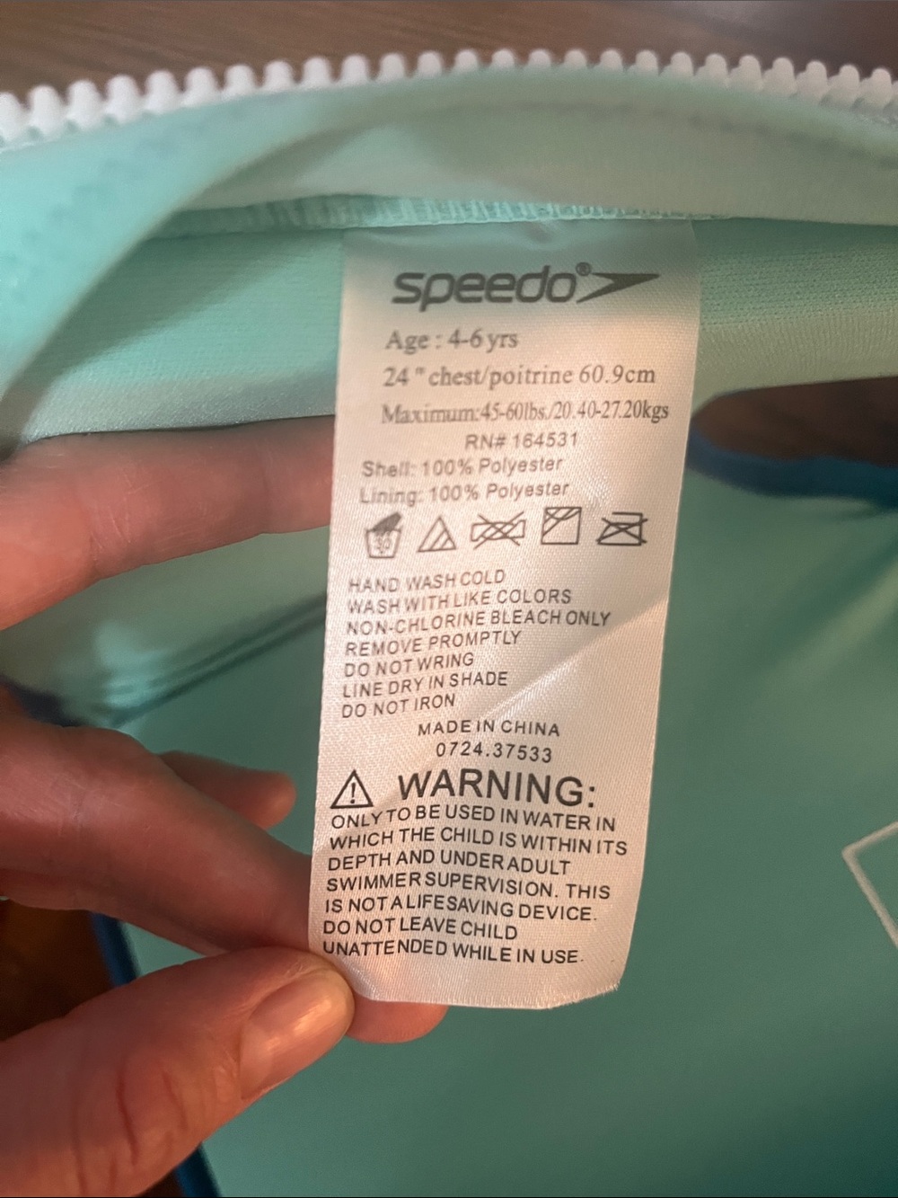 Speedo Kids' Orange Pineapple Swim Vest - Picture 3 of 5